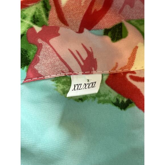 Floral Aqua Satin Rob Intimacy One Size - Picture 4 of 4